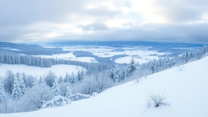 winter landscape with snow