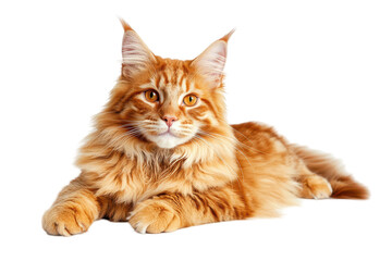 Obraz premium Gentle Maine Coon cat image isolated on white ideal for pet shops animal blogs and social media