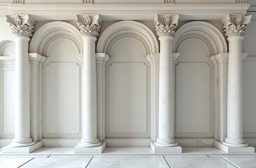 white vintage columns in the cathedral