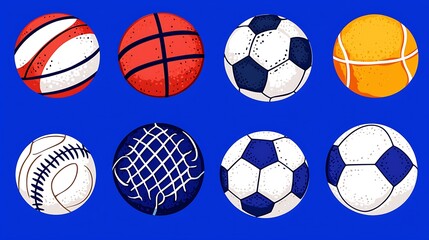 Colorful illustration of various sports balls