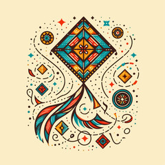 Fototapeta premium vector illustration of kite with pattern