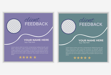 Modern clean clients testimonial or client feedback review design with organic shape