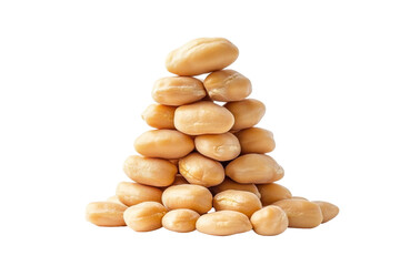 Obraz premium A simple pile of dry chickpeas sits neatly against a clean and bright white background