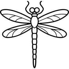 Simple Ocean Dragonfly Line Drawing