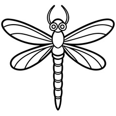Simple Ocean Dragonfly Line Drawing