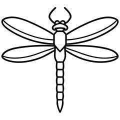 Simple Ocean Dragonfly Line Drawing