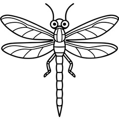 Simple Ocean Dragonfly Line Drawing