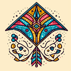 vector illustration of kite with pattern