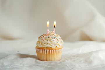 Birthday cupcake with candles (4)