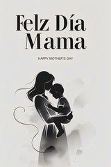 Mother and Child Silhouette Happy Mothers Day