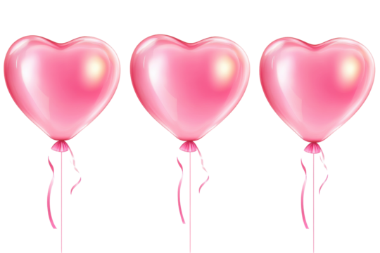 Pink heart balloon on white background captures the spirit of love fun and joyful festivities