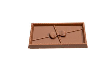 Chocolate bar with a butterfly on it. Chocolate bar on transparent PNG.