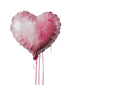 Soft pink heart balloon floats freely representing celebration happiness and love during joyful occasions