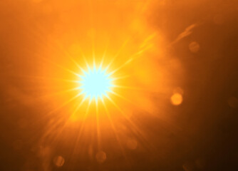 Obraz premium Easy to add lens flare effects for overlay designs or screen blending mode to make high quality images Abstract sunburst digital iridescent glaze isolated on black background. Sun rays light isolated