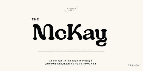 Mckay Modern minimal abstract alphabet fonts. Typography technology, electronic, movie, digital, music, future, logo creative font.