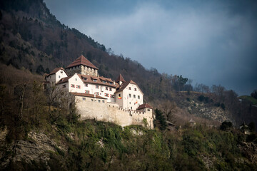 Fototapeta na wymiar Vaduz castle sitting above the capital of Liechtenstein 
