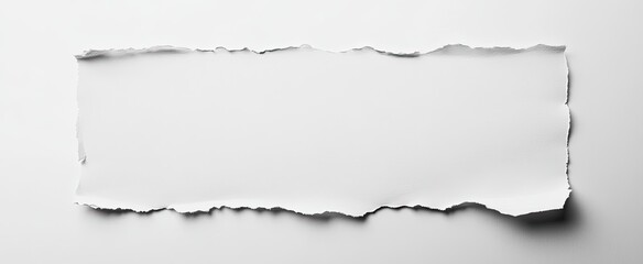 Torn paper piece on white background.