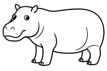Hippo Silhouette Sketch