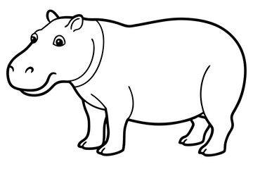 Hippo Silhouette Sketch