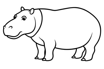 Hippo Silhouette Sketch