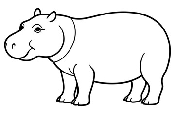 Hippo Silhouette Sketch