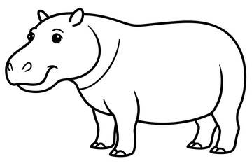 Hippo Silhouette Sketch