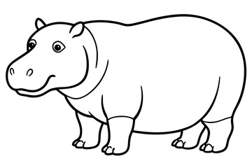 Hippo Silhouette Sketch