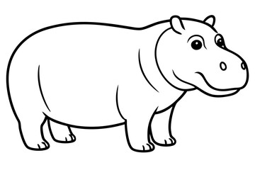 Hippo Silhouette Sketch