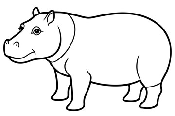 Hippo Silhouette Sketch