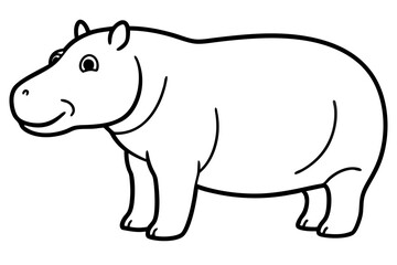 Hippo Silhouette Sketch