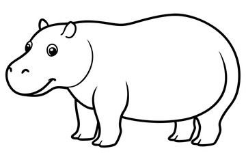 Hippo Silhouette Sketch