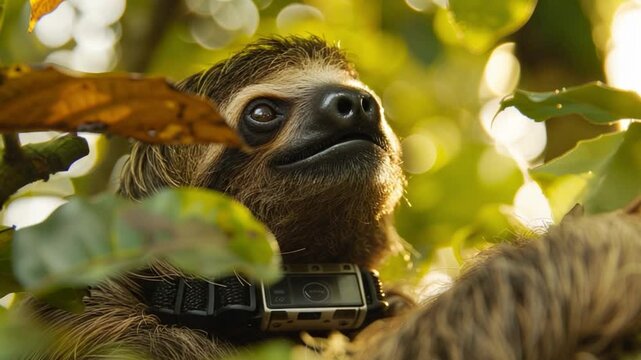 Monitoring sloth movement in wetlands using advanced GPS tracking technology for wildlife research