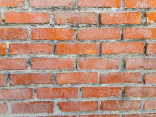 Closeup of old red brick wall texture background