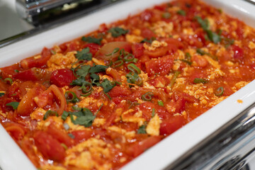 Delicious Stir-Fried Tomatoes and Eggs with Fresh Cilantro Garnish
