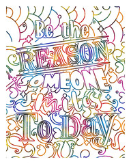Be the reason someone smiles today Motivational Quote outline design Print