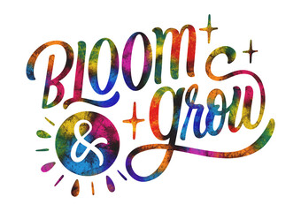 Lettering bloom sticker Bloom and grow