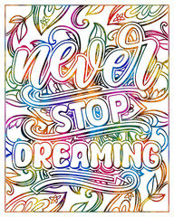 Never stop dreaming Motivational quote Inspirational quote Print