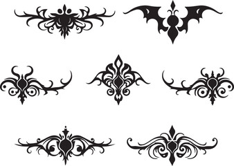 A set of elements, symbols, ornaments, mandalas. Hand drawn vector illustration	