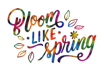 Lettering bloom sticker Bloom like spring