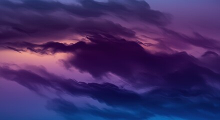 Obraz premium Dramatic dark clouds fill the sky with shades of purple and blue.