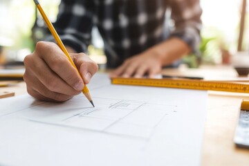 Architect sketching a design