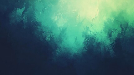 Fototapeta premium Abstract, vibrant teal and green ethereal cloud formations.