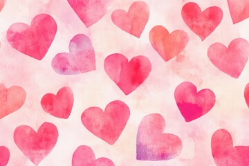 Obraz premium Valentine's day seamless heart design in charming pink shades ideal for love-themed crafts and seasonal marketing materials