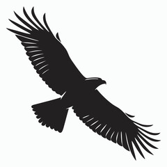 Majestic Eagle Silhouette in Flight: A Dynamic Vector Illustration.