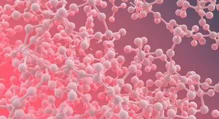 Abstract network structure with interconnected spheres and lines on a gradient background.