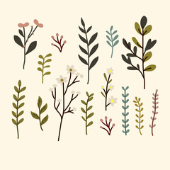 set of collection cool leaves vector design for a sticker and element