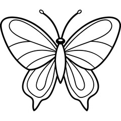 Simple Sea Butterfly Outline Design