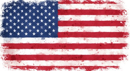 Fototapeta premium American Flag Grunge Illustration