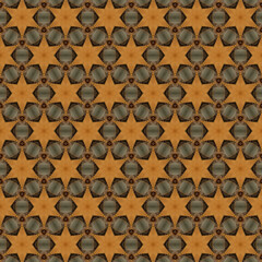 Seamless art stars pattern ornament geometry, abstract 