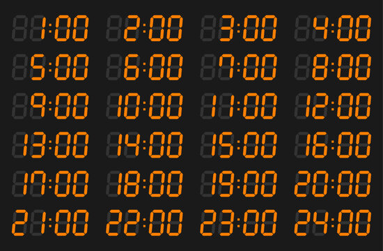 デジタル時計ベクターイラストセット シンプル